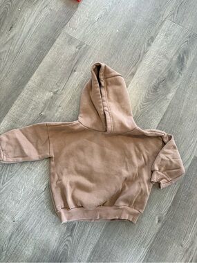 Kids Cozy Hooded Sweatshirt in Taupe
